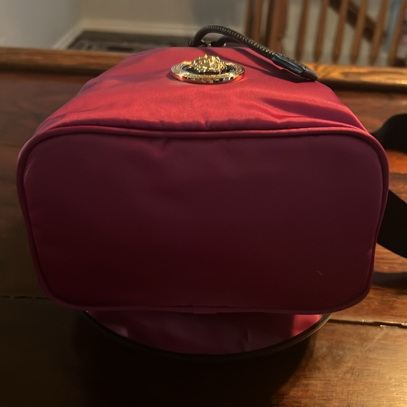 VERSACE Medusa Palazzo Nylon Bucket Bag Plum - Picture 5 of 15